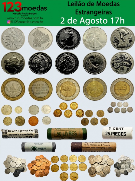 Leilão de Moedas Estrangeiras - Dia 2 de Agosto 17h