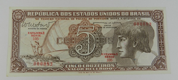 Brazil Banco Central Do Brasil 500 CRUZEIROs banknote Crisp Uncirculated