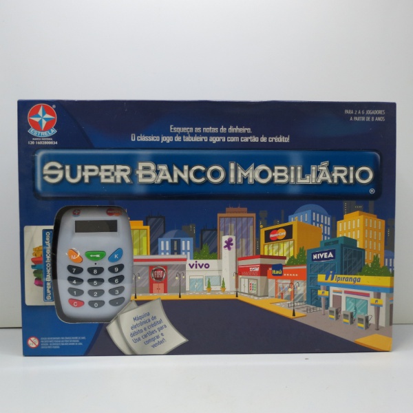 SUPER BANCO IMOBILIARIO TABULEIRO C/ MAQUINA CARTÃO FAMILIA