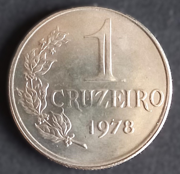 Moeda do Brasil. 1 cruzeiro 1978. SOB/FC. Amato V323, marca 35 para SOB e 70 para FC. Somente 77.000 cunhadas. Com muito brilho.