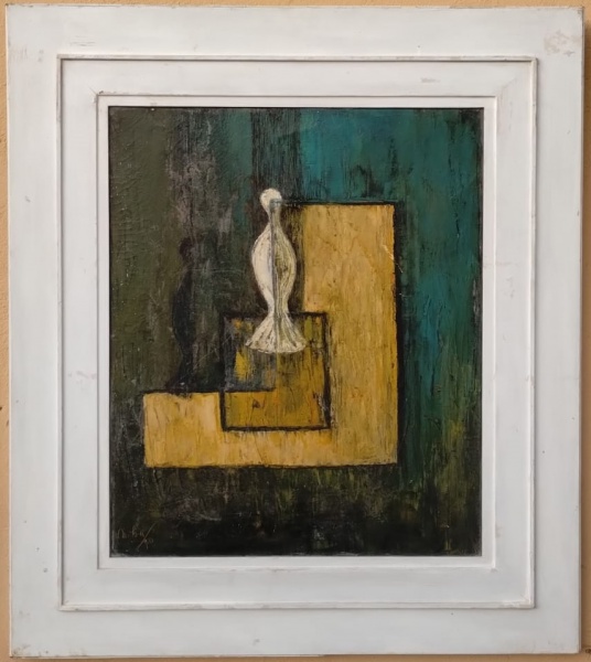 NILZA BORGERTH - Contemporâneo, óleo sobre tela, assinado no CIE e emoldurado. Medida 53x44cm e com moldura 78x69cm.