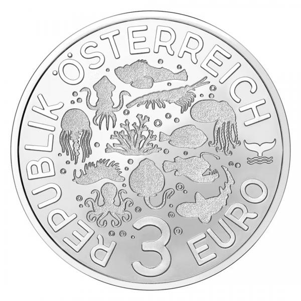 Moeda da Áustria - 3 euro - 2025 - Cabeça de corcunda / Série