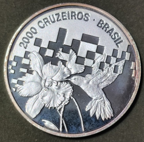 MOEDA 2000 CRUZEIROS MEIO AMBIENTE - PRATA 925% - 27 GRAMAS - 40mm.SOMENTE A MOEDA.