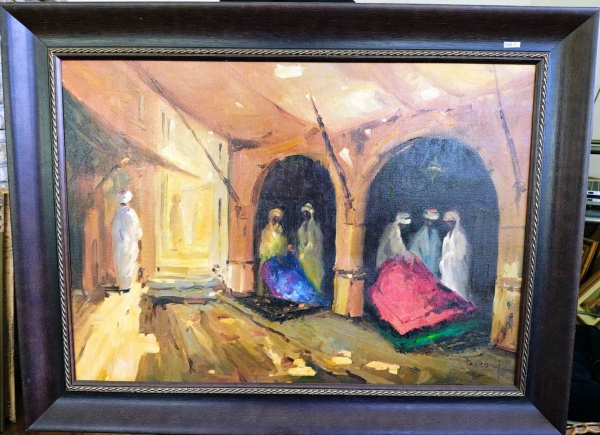 JOSÉ FALCONI FILHO - OST  - Assinado no ACID -  Cena Árabe Mercado de Tapetes - SPCAP 2003 - Catalogado Vol7 , 11.-  Mede: 50x70 cm  e SM: 83x65 cm  - ROB (7)