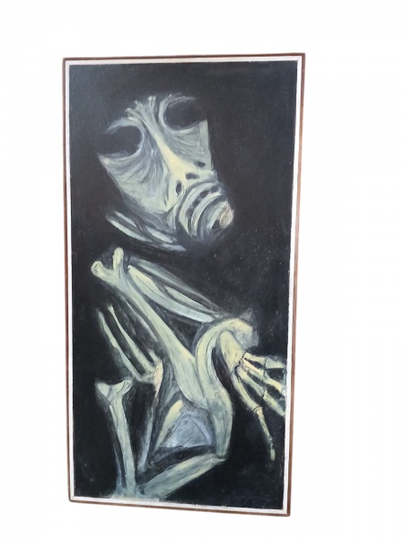 QU.ADRO ABSTRATO óleo SOBRE EUCATEX IVAN SERPA 34X68