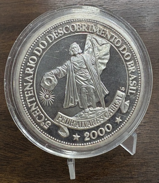 MEDALHA DO BRASIL - 5º CENTENÁRIO DESCOBRIMENTO DO BRASIL - PEDRO ÁLVARES CABRAL 5 OZ PRATA 0.999.
