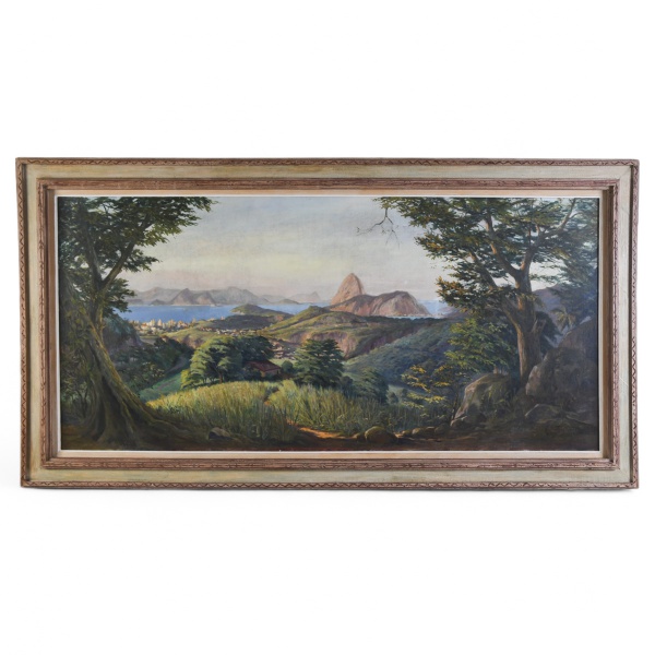VICENTE LEITE  (1900-1941)- OST, Panorama do Rio.  assinado, datado 1930 e localizado RIO. Med: 180X