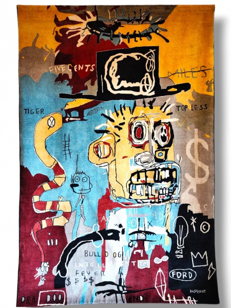 Joias . BASQUIAT -after- Tapeçaria - "Tiger Five Cents".Med.: 286 x 193 cm.