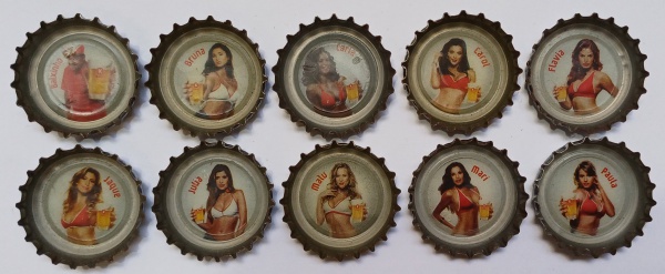 NOSTALGIA - TAMPINHAS ANTIGAS " GAROTAS DA KAISER " PRIMEIRA SÉRIE COMPLETA, LANÇADA EM 2007 - SÉRIE COMPOSTA POR 10 PEÇAS.