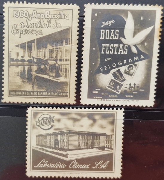 Brasil/"Laboratório Climax, Brasília e Boas Festas" - 3 "Cinderelas" sem uso e antigas.