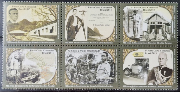 Brasil - 6 selos "Mint" em série ano 2015 - "150 anos do Nascimento de Marechal Rondom".