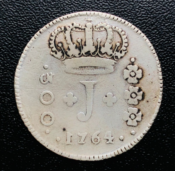 Moeda do Brasil - 300 Reis 1764 R - ( Serie de  J  Jotas ) P-266 - Prata (.917) - 9,05 g - 30mm -