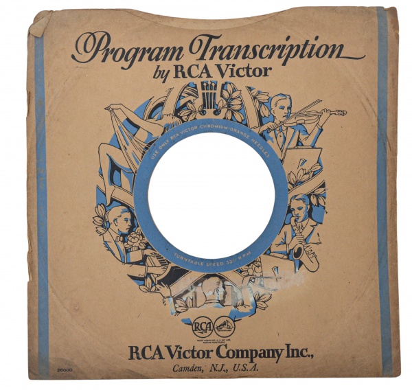 CAPA DE DISCO 78 RPM / PROGRAM TRANSCRIPTION - RCA VICT