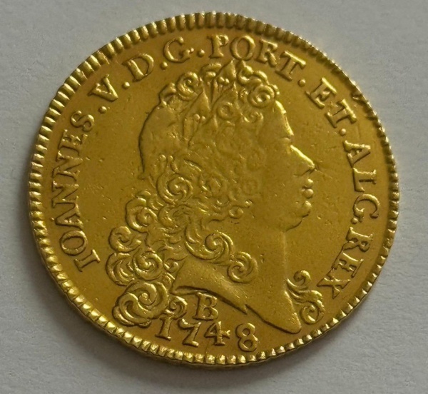 RR501 - Moeda Brasil - 6400 Réis - Ouro - 1748B - MOU148 - Don João V - BELÍSSIMA E ESCASSA - excepcional Peça - 14,34 Gramas