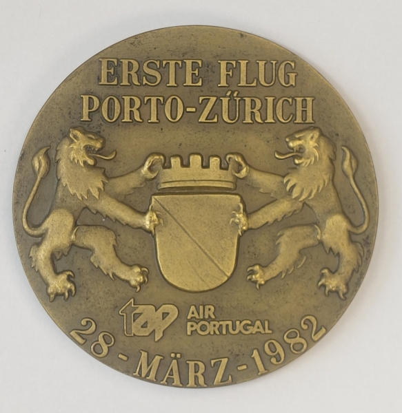 Medalha, Portugal, TAP, Primeiro voo Porto-Zurich, 1982