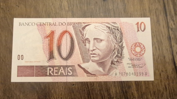Cédula 10 Reais AA - FE Pedro Malan / Gustavo Loyola 1º Família Real