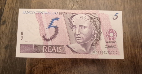 Cédula 5 Reais AC - Fe Pedro Malan / Armínio Fraga 1º Chancela