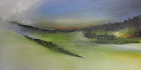 Mauro Silper - Título: Série Segmentações - Cena 39,Técnica: Acrílica sobre TelaDimensão: 70 x 140 cm - Obra com estrutura em painel