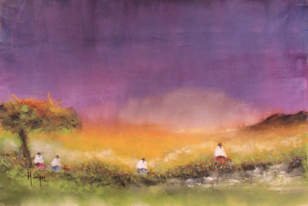 Mauro Silper  -Título: Série Segmentações - Cena 30,Técnica: Acrílica sobre Tela - Dimensão: 45 x 75 cm - Obra com estrutura em painel