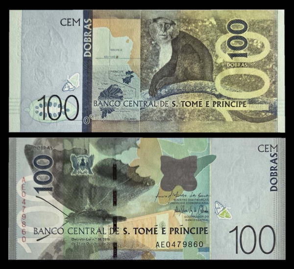 Joias . SÃO TOMÉ E PRÍNCIPE $100 Dobras. Borboleta Charaxes Odysseus. Ano 2016. P-74. ...