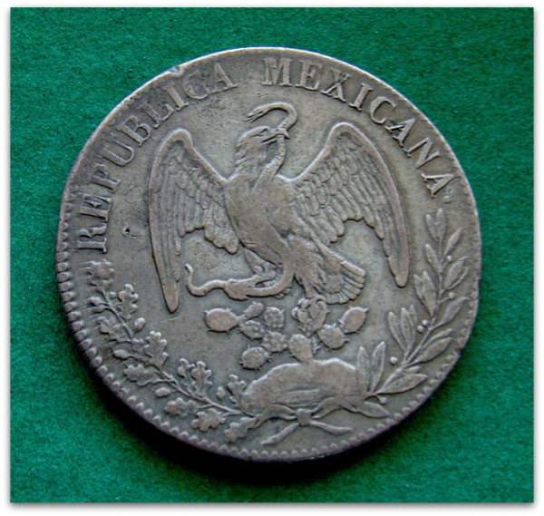 COD.500 - Durango - 1834 - RM - 8 Reales - Prata .900 - Excelente Estado de Conservação - Oportunidade