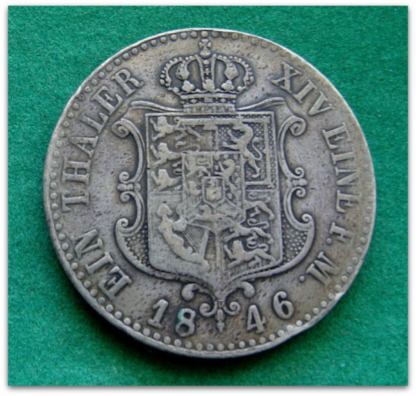 COD.500 - Hannover - 1846A - 1 Thaler - Prata .750 - Ernest Augusto - KM#197 - Excelente Estado de Conservação - Oportunidade