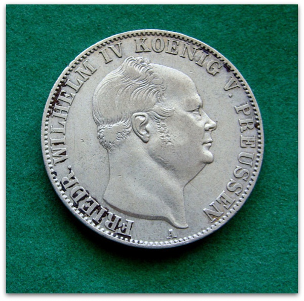 COD.500 - Prússia - 1855 - Prata .750 - Frederico Guilherme IV - 1 Reichsthsler - 22,272g - 34mm - KM#465 - Excelente Estado de Conservação - Oportunidade