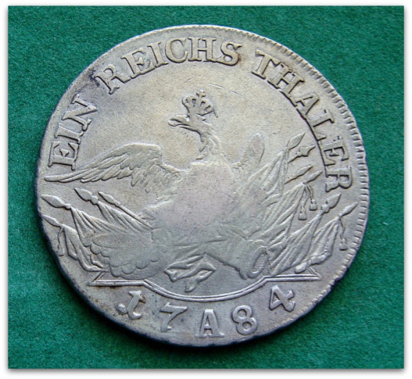 COD.500 - Prússia - 1784A - Prata .750 - 22,272g - 37,12mm - Frederico II, O Grande - 1 Reichsthaler - KM#332 - Excelente Estado de Conservação - Oportunidade