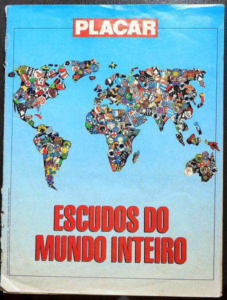 Álbum de figurinhas - 1988 - Escudos do mundo inteiro - Completo (capa rasgada)