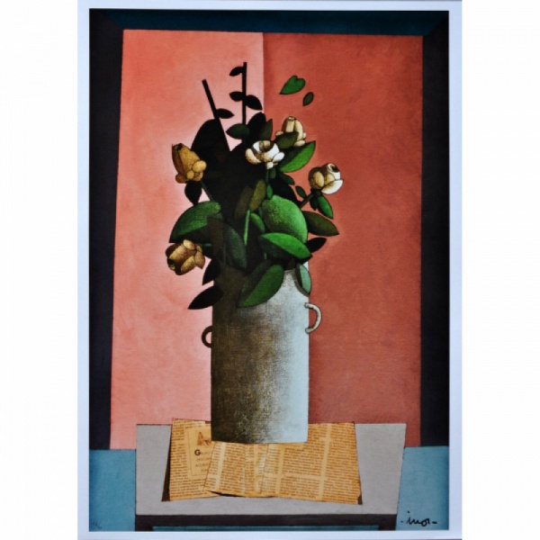 INOS CORRADIN  -  Gravura | Título: Vaso de Flor | Medidas: 61 x 45cm | Assinada: CID | edição: xx/40