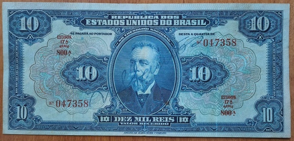 R110D BRASIL 10$000 REIS 1942 SOB.