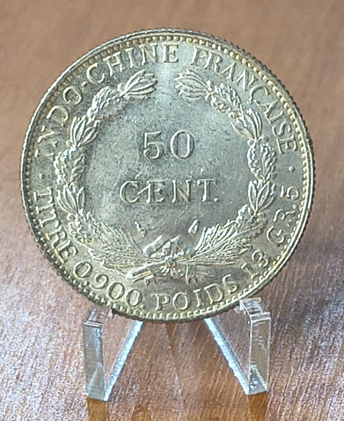 KM#4A.1 INDOCHINA 50 CENTAVOS 1936 FC ESPETACULAR.