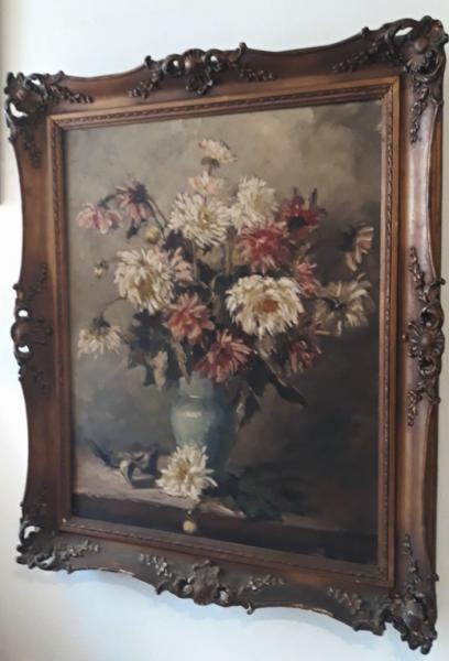 TOMÁS MARTIN - Antigo quadro óleo sobre tela - Natureza Morta 80 cm de largura por 90 cm. Mower Martin RCA (18381934) foi um pintor paisagista canadense nascido na Inglaterra, apelidado de "o pai da arte canadense.