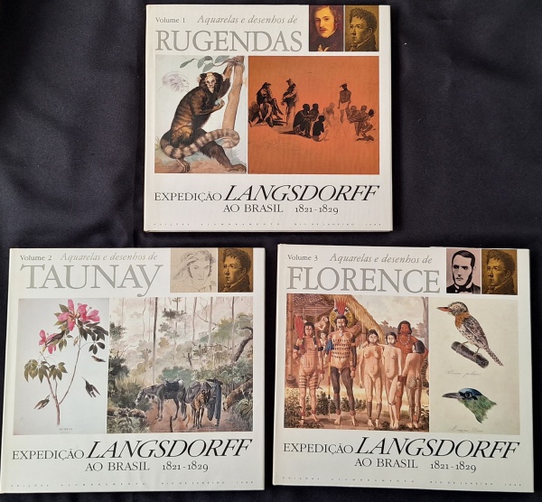 Livro Expedição Langsdorff ao Brasil 1821 - 1829. Obra em 3 volumes