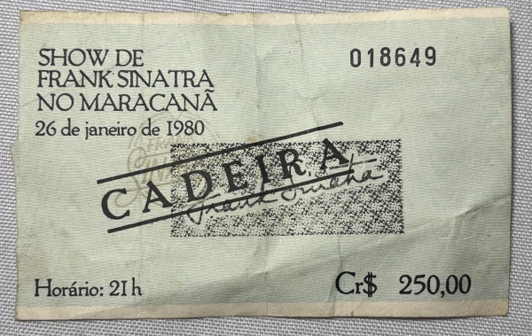 Raro Ingresso - Show de Frank Sinatra - Maracanã, 1980
