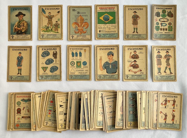 Estampas Eucalol - Escotismo - Séries de 1 a 12, sendo a 9 e a 12 com 12 estampas (duplas) com um total de 84 estampas - Série completa, estimado conjunto - Oportunidade!