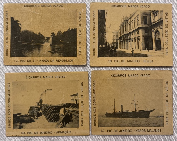 Figurinhas de Cigarros Veado, Rio de Janeiro - 4 peças - 60x45mm - Imagens do Rio de Janeiro