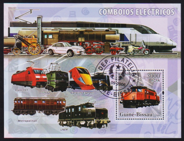 Guine Bissau 2007 - Ferrovias, bloco filatélico alusivo ao tema!