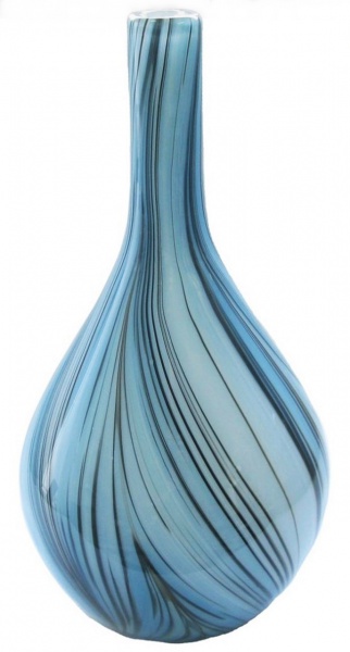 Vaso em vidro artístico colorido no estilo murano , medindo 33 cm.