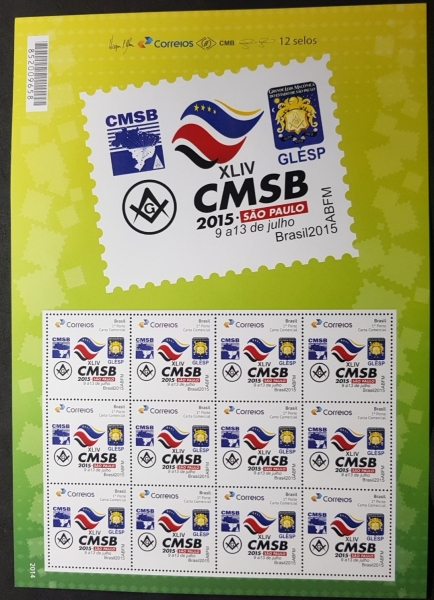 Maçonaria - Folha Completa Personalizada nova com goma