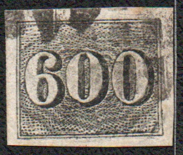 Olho-de-Cabra - 600 Réis - RHM 18. Carimbado. Valor de catálogo: 140 UF