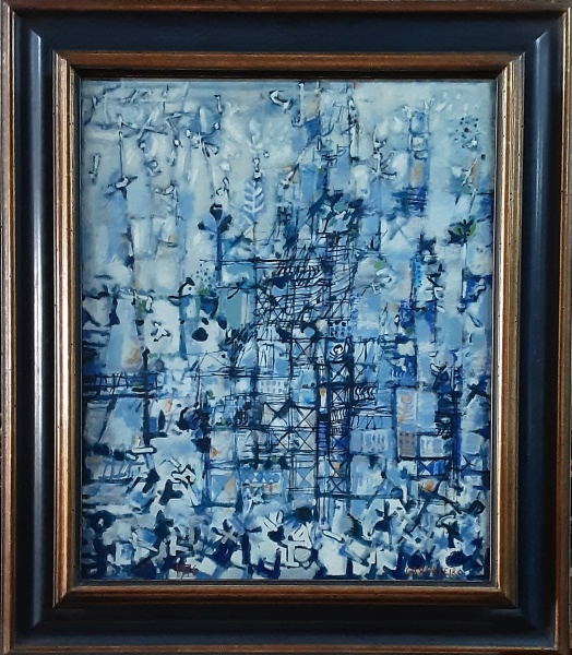 MANUEL CARGALEIRO - ÓLEO SOBRE TELA - Assinado e datado na parte inferior. 1976. Tamanho: 65 x 55 cm