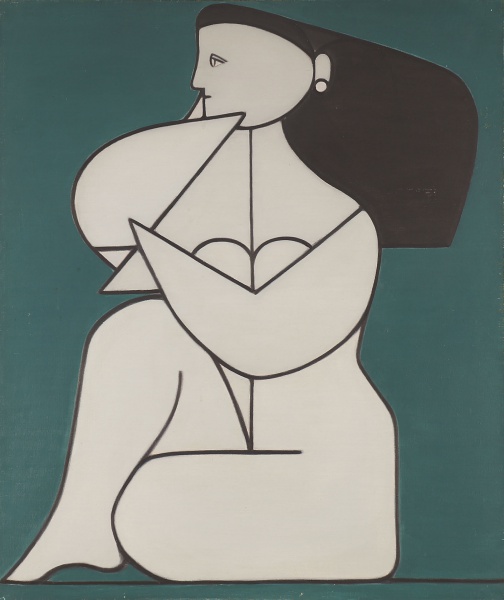 Arte . Milton Dacosta - Figura - Óleo sobre tela - 100 x 81 - Década de 1960 - Ass. No ...