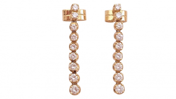 Joias . Colar em Ouro Branco 18K com Diamantes Brilhantes e Nav foto 2