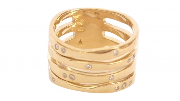 Joias . Brinco Pizza em Ouro Amarelo 18K com Diamantes Brilhant foto 8