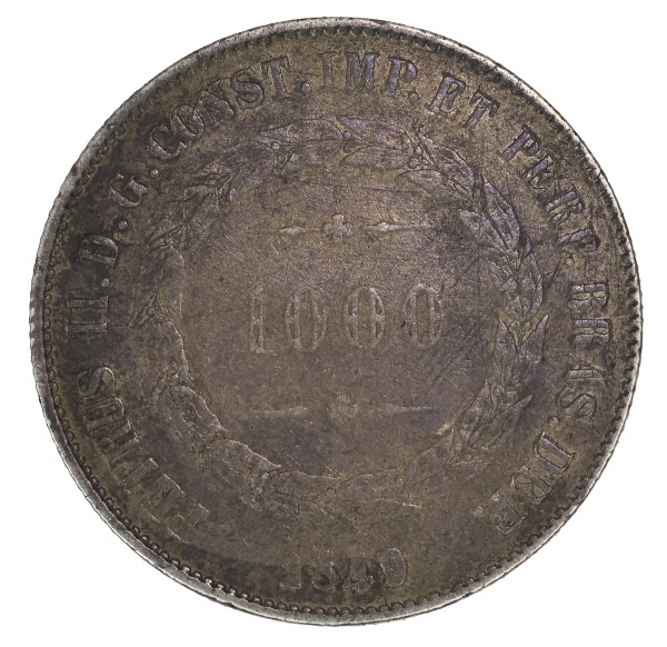 Moeda do Brasil - 1.000 Réis - 1849 - 1o Tipo - Apenas 965 Cunhadas - Prata - Império - Cat. AI P566