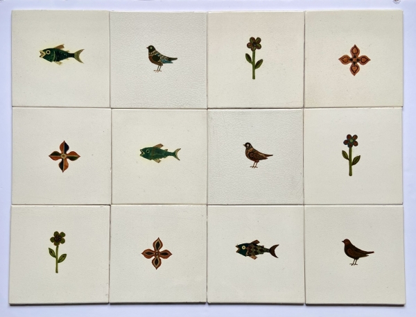 Fulvio Pennacchi (Villa Collemandina, Itália - 1905 / São Paulo, Brasil -1992). Lote com 12 azulejos