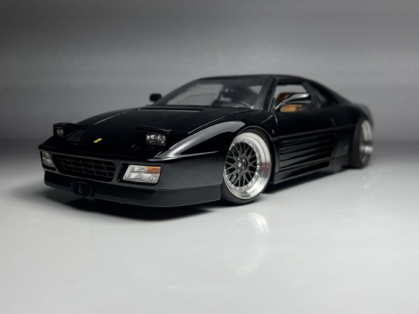 Ferrari 348ts Preto - Hotwheels Elite Escala 1/18 minia