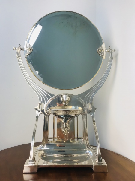 WMF 1900 - 1910  Alemanha, (C/Contraste) Deslumbrante e Grande Espelho Art Nouveau