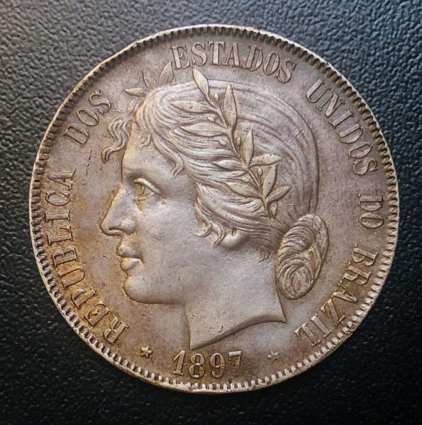 Moeda do Brasil Rarrissima - 2000 Reis 1897 - P-676 ( Cabeça da